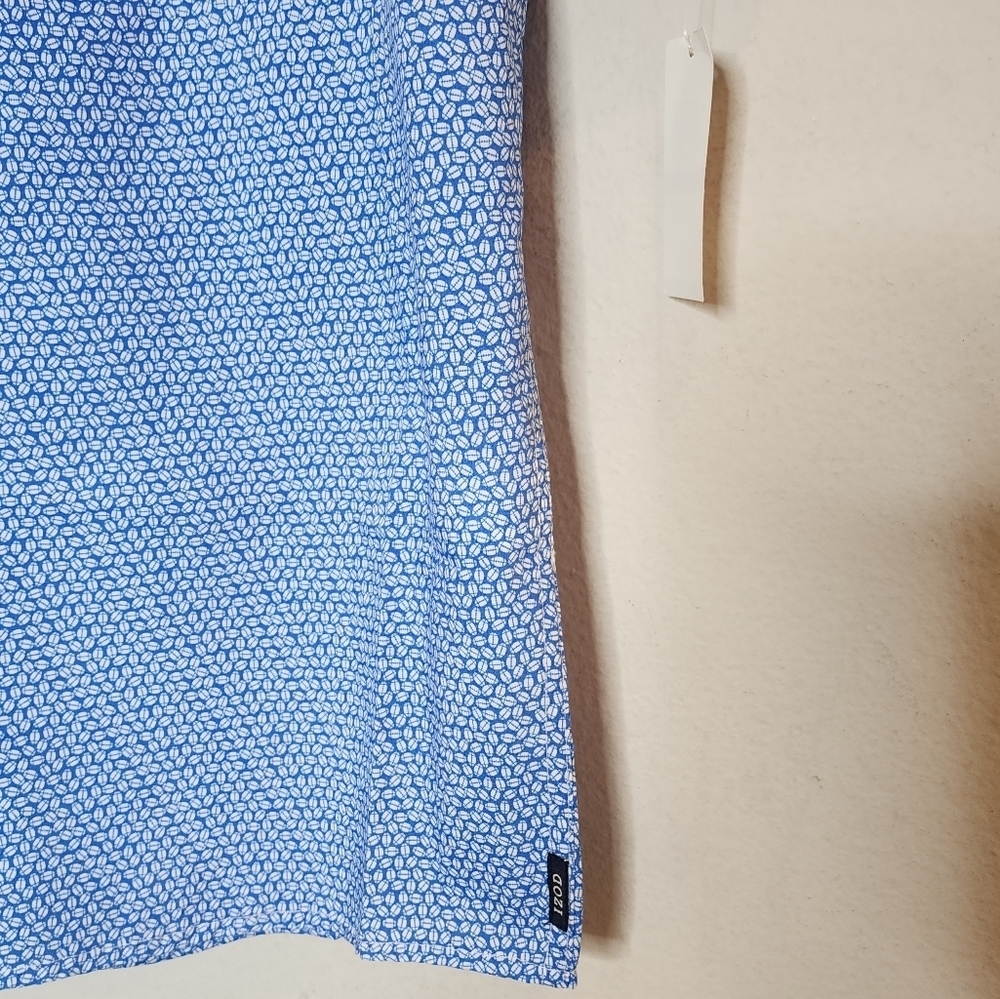 NWT IZOD Football Printed Blue Short Sleeve Button Down Shirt. Men's Size XXL. - Picture 9 of 16